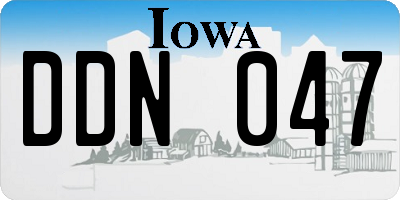 IA license plate DDN047