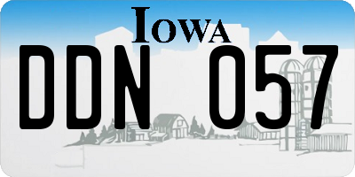 IA license plate DDN057