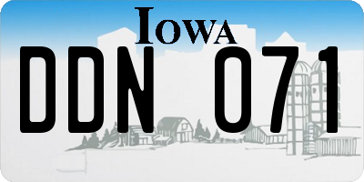 IA license plate DDN071