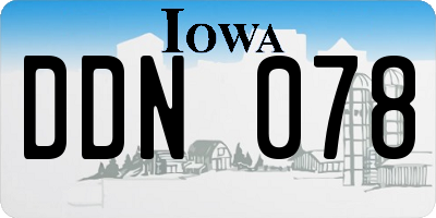 IA license plate DDN078
