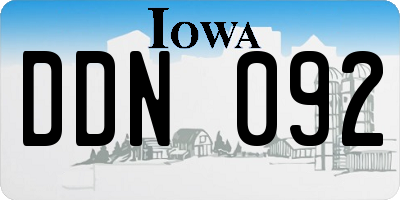 IA license plate DDN092