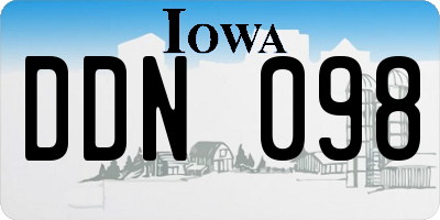 IA license plate DDN098
