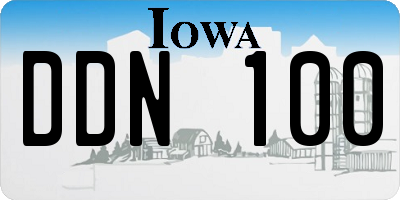 IA license plate DDN100