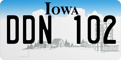 IA license plate DDN102