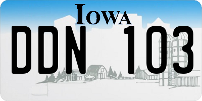 IA license plate DDN103