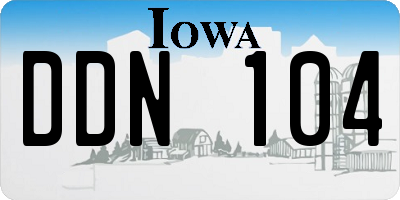 IA license plate DDN104