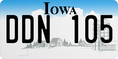 IA license plate DDN105