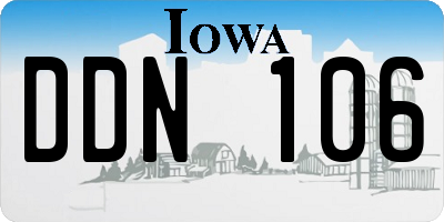 IA license plate DDN106