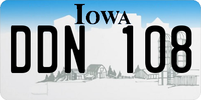 IA license plate DDN108