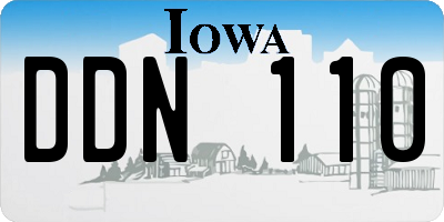 IA license plate DDN110