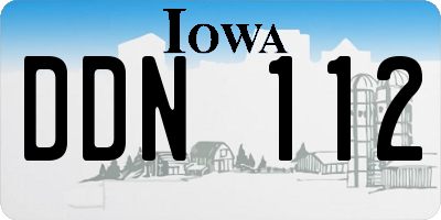 IA license plate DDN112