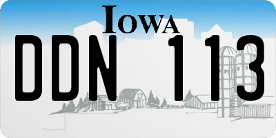 IA license plate DDN113