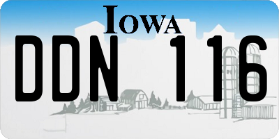 IA license plate DDN116