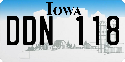 IA license plate DDN118