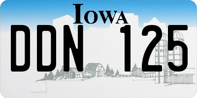 IA license plate DDN125