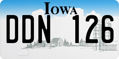 IA license plate DDN126