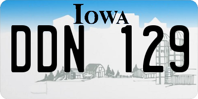 IA license plate DDN129