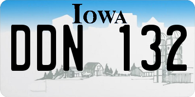 IA license plate DDN132