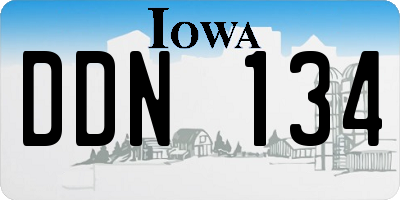 IA license plate DDN134