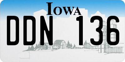 IA license plate DDN136