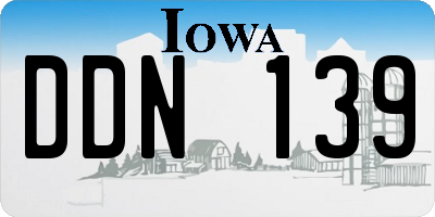 IA license plate DDN139