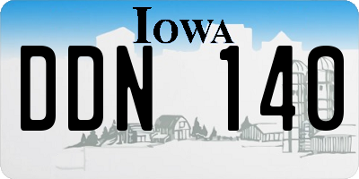 IA license plate DDN140