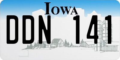 IA license plate DDN141