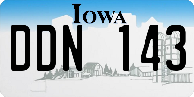 IA license plate DDN143
