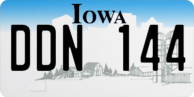 IA license plate DDN144