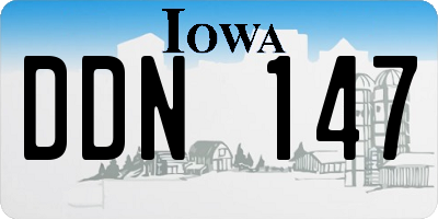 IA license plate DDN147