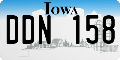 IA license plate DDN158