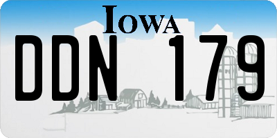 IA license plate DDN179
