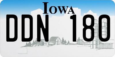 IA license plate DDN180