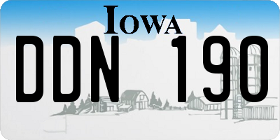 IA license plate DDN190
