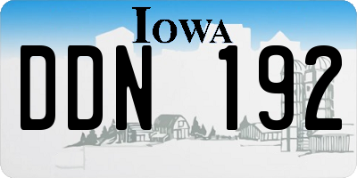 IA license plate DDN192