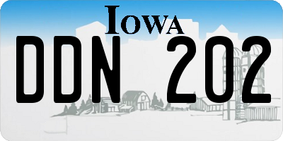 IA license plate DDN202