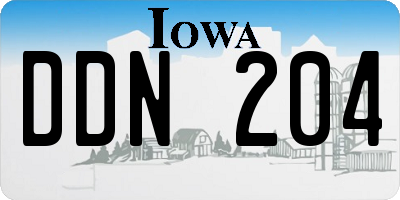 IA license plate DDN204