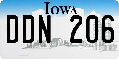 IA license plate DDN206