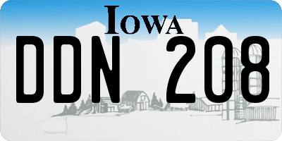IA license plate DDN208
