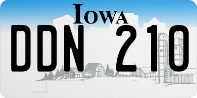IA license plate DDN210