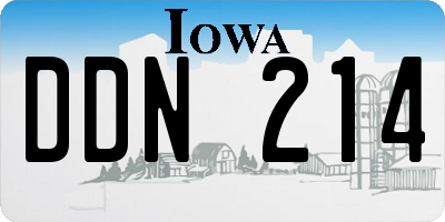 IA license plate DDN214