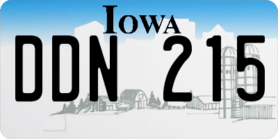 IA license plate DDN215