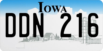 IA license plate DDN216