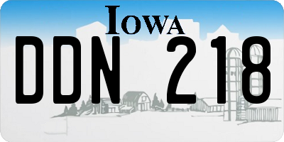 IA license plate DDN218
