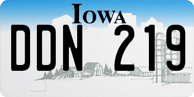 IA license plate DDN219