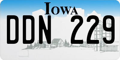 IA license plate DDN229