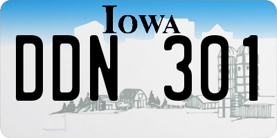 IA license plate DDN301