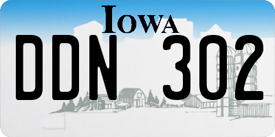 IA license plate DDN302