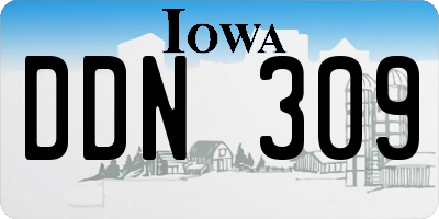 IA license plate DDN309