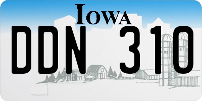 IA license plate DDN310